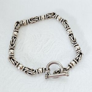 *SALE* Sterling Silver Byzantine Toggle Vintage 9" Bracelet [Matches Silpada]